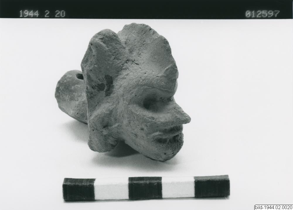 fragment, flöjt, figur, skulptur, sculpture