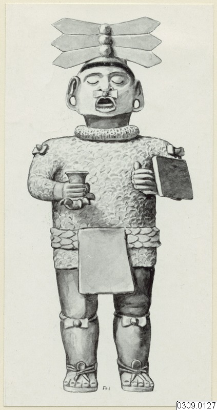 Xipe Totec, figurin, teckning, Teckning, drawing