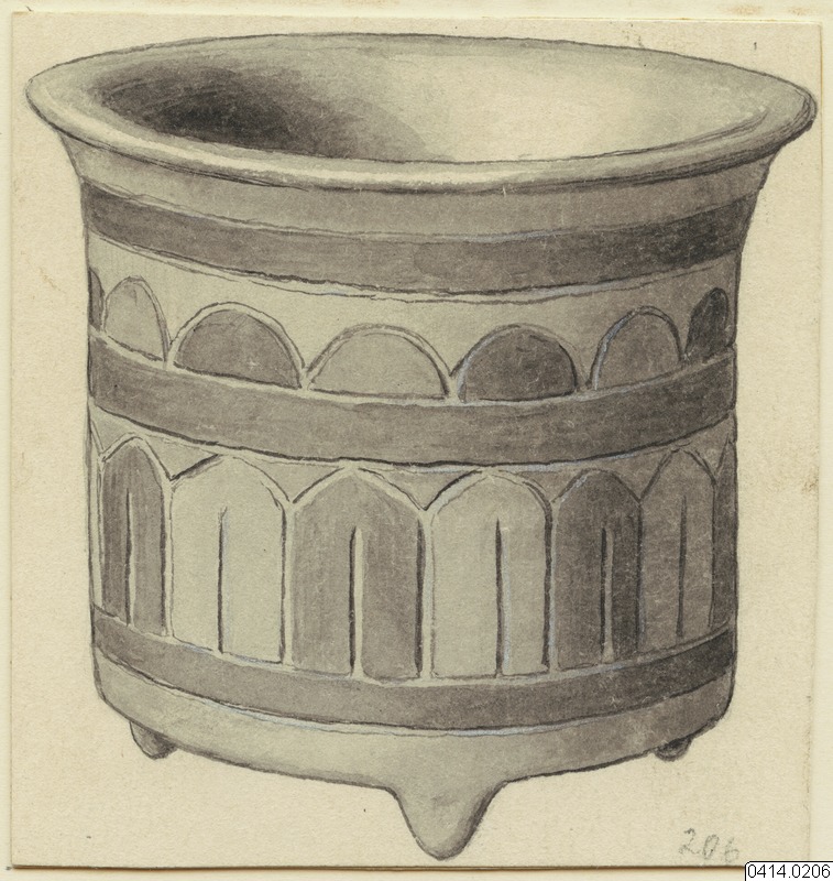 föremålsbild, kärl, kruka, teckning, Teckning, drawing