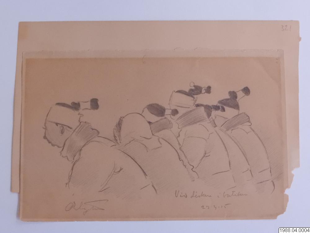 teckning, drawing by Elgström, Ossian Josef David