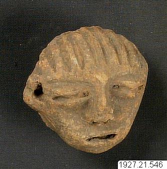 lerhuvud, figur: människa; huvud, figure, sculpture