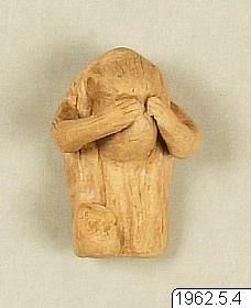 Keramik-fragment, figur: apa, figure, sculpture
