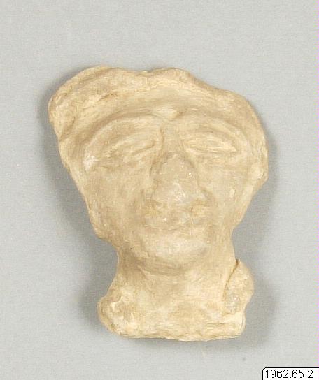 figur, Lergodshuvud., figurine, sculpture, Cabeza de figurilla