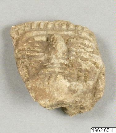 figur: människa; huvud, Keramikfragment., figure, sculpture, Cabeza de figurilla