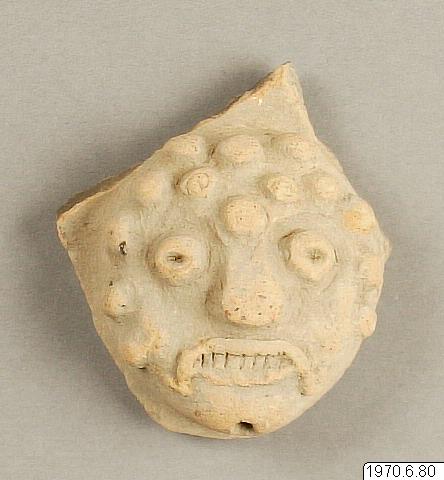 figur: huvud, Lerhuvud., figure, sculpture