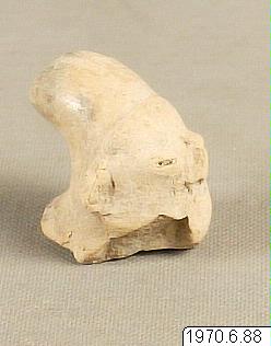 Lerfigur., figur: människa?, sculpture, figure