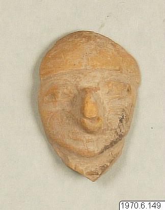 Lerhuvud., figur: huvud, figure, sculpture