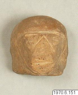 figur: huvud, Lerhuvud., sculpture, figure