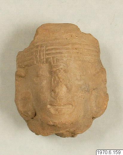 figur: huvud, Lerhuvud., sculpture, figure