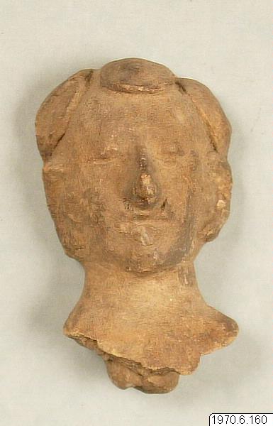 figur: huvud, Lerhuvud., figure, sculpture