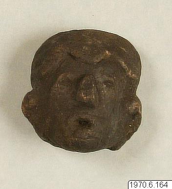 figur: huvud, Lerhuvud., sculpture, figure