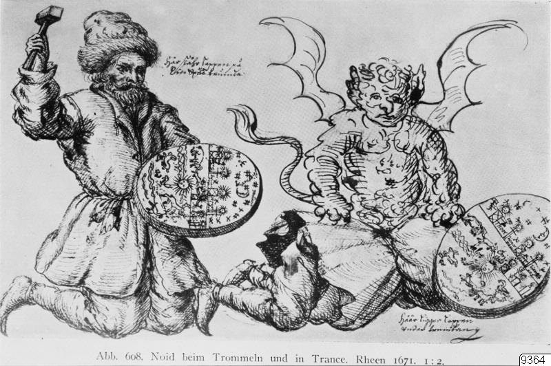 trumma, samer, ritual, teckning, Teckning, drawing