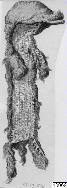 demonfigur, palmfibrer, teckning, medicindans, animara, flätvärk, föremål, föremålsbild, Teckning, drawing