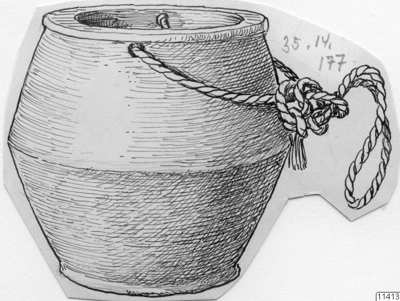 föremålsbild, kärl, föremål, förvaringskärl, teckning, Teckning, drawing