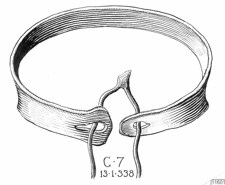 föremål, föremålsbild, läderbälte, teckning, bälte, Teckning, drawing