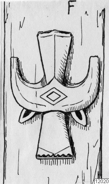 buffelhuvud, teckning, tempel, träskulptur, fallusmotiv, Teckning, drawing
