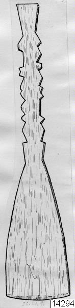 teckning, föremålsbild, grytspade, Teckning, drawing