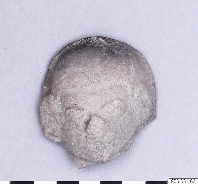figur, Lergodshuvud., sculpture, figurine