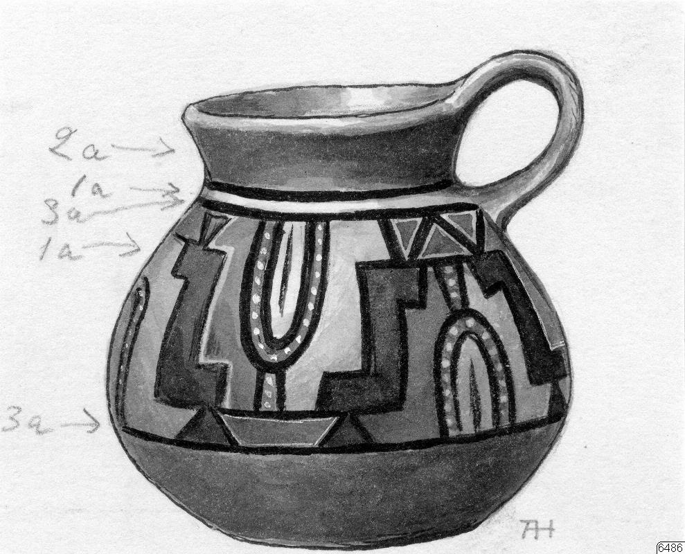 teckning, lerkärl, Teckning, drawing