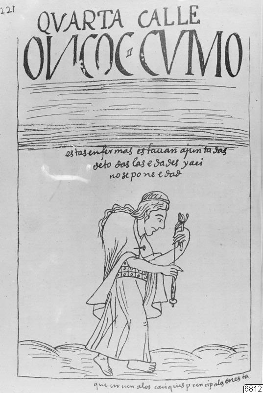 spinnerska, teckning, indiankrönika, manuskript, Teckning, drawing