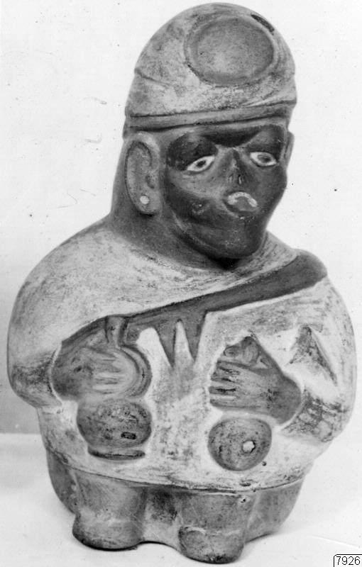 ansiktsmålning, föremålsbild, figurkärl, man, stympning, fotografi, photograph