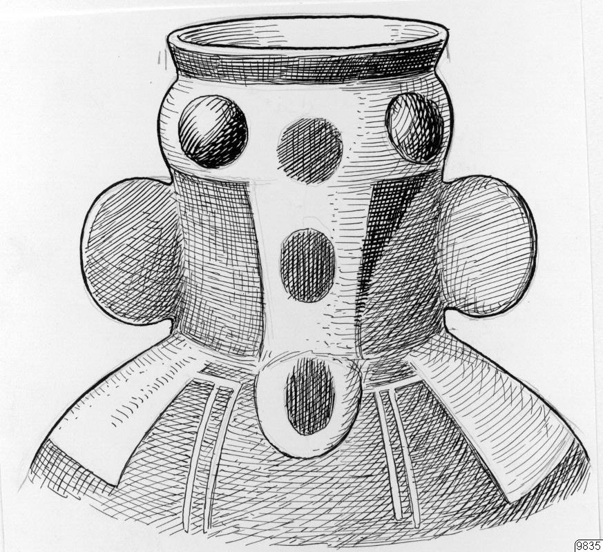 näsprydnad, teckning, lerkärl, kragknäppning, detalj, man, Teckning, drawing