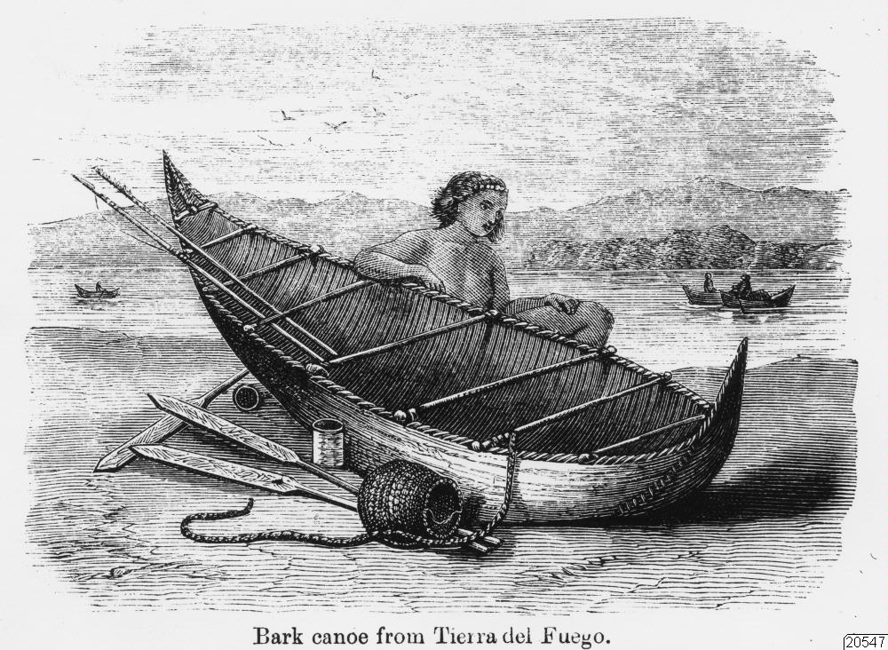 barkkanot, kanot, kvinna, teckning, Teckning, drawing