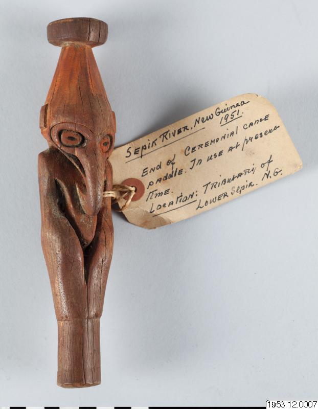 Ceremonialpaddel, figur, sculpture, figurine