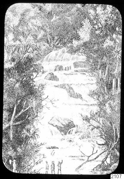 teckning, illustration, vattenfall, Teckning, drawing