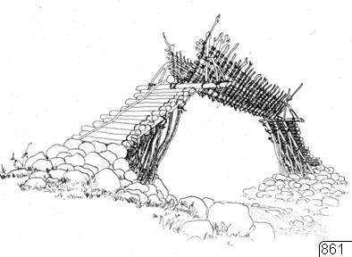 building, drawing, bridge, wooden bridge, drawing, drawing